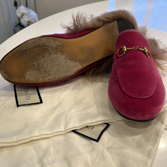 Gucci Velvet Princetown with Fur 37 - Picture 2 of 11